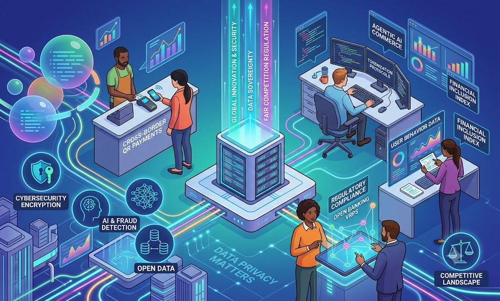 Digital payment icons hovering over a smartphone screen representing Big Tech's role in financial services.