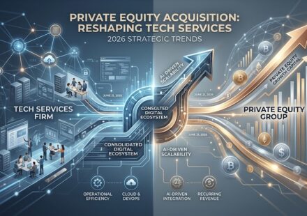 Digital representation of a tech services firm acquired today by a private equity group for growth.