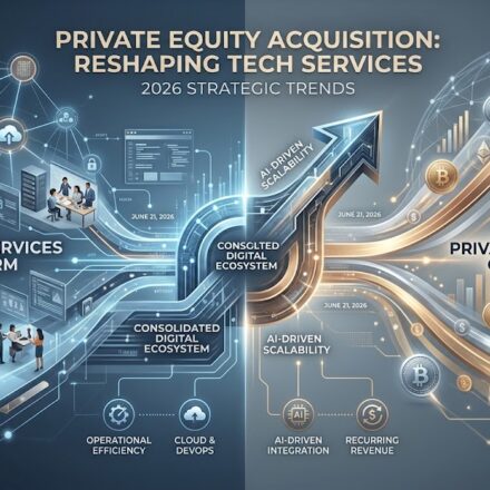 Digital representation of a tech services firm acquired today by a private equity group for growth.