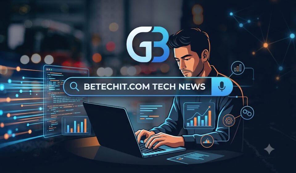 A person analyzing Betechit.com tech news on a modern laptop screen for the latest digital insights.